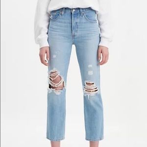 COPY - Levi 501 light blue jeans with rips